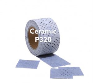 Шлифовальный материал CERAMIC L712T в рулонах 70мм х 12м на липучке с мультипылеотводом P320, 76614, SUNMIGHT