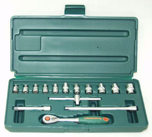 S04H2715S Набор торцевых головок 1/4"DR 4-14 мм, 15 предметов, 047482, JONNESWAY