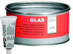 Шпатлевка 2К полиэфирная стекловолокнистая "Glas" зелен. (1кг), 130854, CARSYSTEM