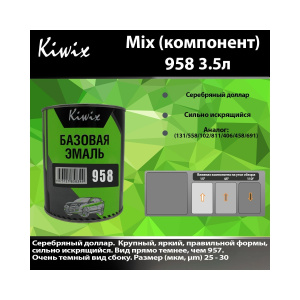 Краска 958 КИВИКС, Серебро ,3,5л, KW95835, Kiwix