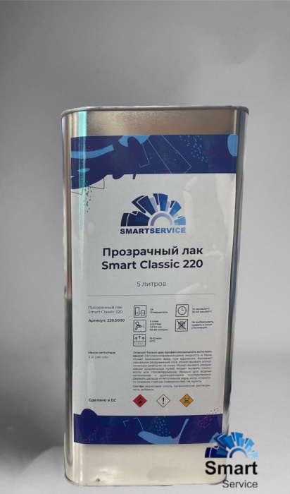 Прозрачный лак Smart HS 220 5 л, SMARTSERVICE 220.5000