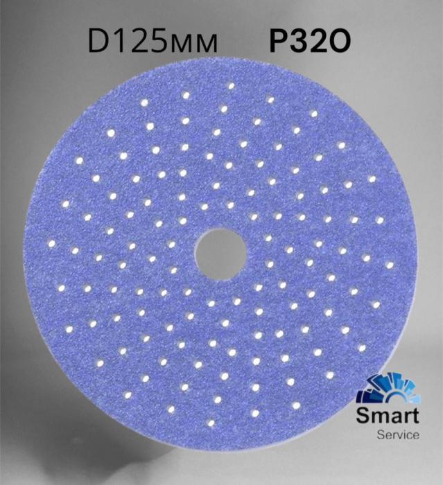 Шлифовальный круг CERAMIC L712T 125мм на липучке с мультипылеотводом Р320, (50 шт в упак)