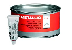 Шпатлевка 2К полиэфирная с алюминиевым наполнителем "Metallic" серебр. (1кг), 130852, CARSYSTEM