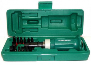 AG010138 Ударная отвертка SL 5,6,8,10,12мм PH# 1,2,3,4 Hex 4,5,6,8,  14 предметов, 048302, JONNESWAY