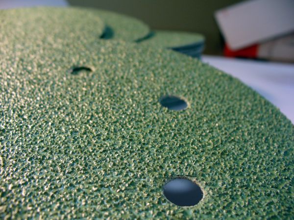Шлифовальный круг FILM L312T 125мм на липучке, 8 отв, зелёный, P 220