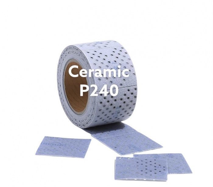 Шлифовальный материал CERAMIC L712T в рулонах 70мм х 12м на липучке с мультипылеотводом P240