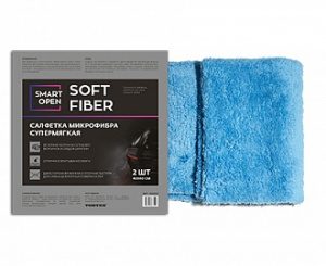 Салфетка микрофибра супермягкая 460г/м 40х40 Soft Fiber SMART OPEN (2шт.), 160302SO, Smart Open Салфетка микрофибра супермягкая 460г/м 40х40 Soft Fiber SMART OPEN (2шт.), 160302SO, Smart Open