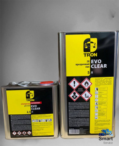 Прозрачный лак EVO Clear с отвердителем, 5л+2,5л, T200-5250TR, TRON Прозрачный лак EVO Clear с отвердителем, 5л+2,5л, T200-5250TR, TRON