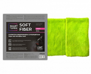 Салфетка микрофибра супермягкая 340 г/м 40х40 Soft Fiber Light SMART OPEN (2шт.), 160321SO, Smart Open Салфетка микрофибра супермягкая 340 г/м 40х40 Soft Fiber Light SMART OPEN (2шт.), 160321SO, Smart Open
