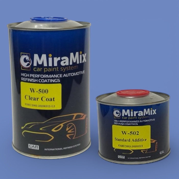 Прозрачный лак W-500 MS, 1л + W-502 Standard Hardener 0,5 L, комплект,  MMPW-500 + MMPW-502