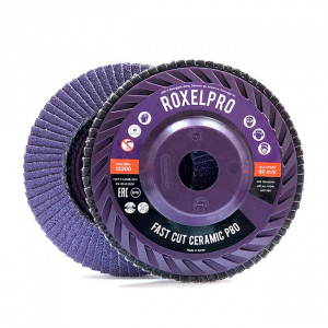 Лепестковый круг ROXPRO FAST CUT 125 х 22мм, Trimmable, керамика, конический, Р40, 111243, RoxelPro
