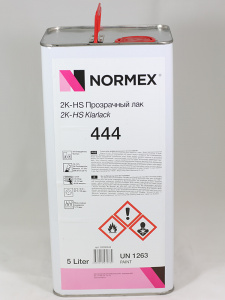 Прозрачный лак 444 HS, 5л, 50000444 chk, Normex