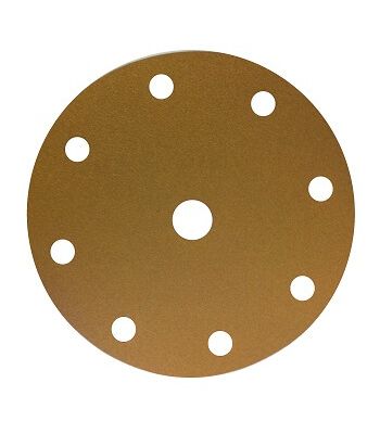Шлифовальный круг GOLD B312T 150мм на липучке, 9 отв, золотистый, P 320