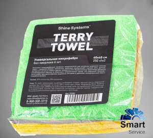 Terry Towel - универсальная микрофибра без оверлока 40*40см, 6 шт, SS582, Shine Systems