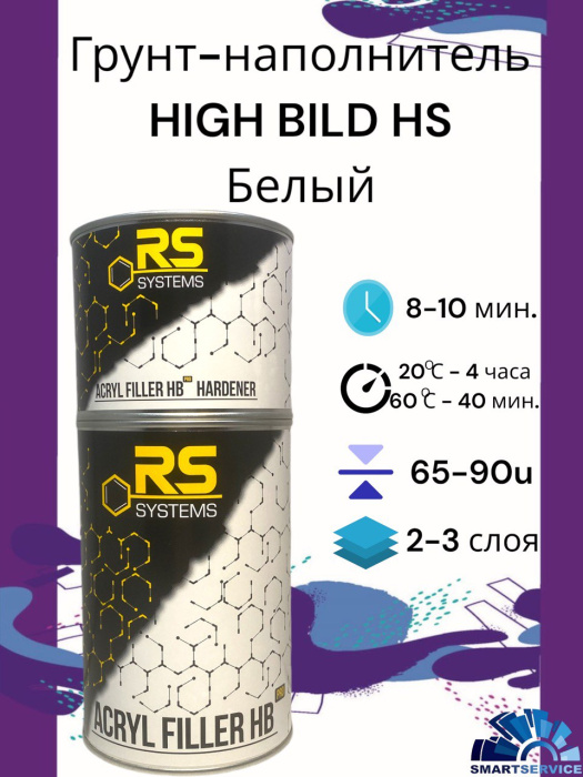 Грунт наполнитель RS HIGH BILD 4+1 0,8+0.2 белый, RS RSHB/W