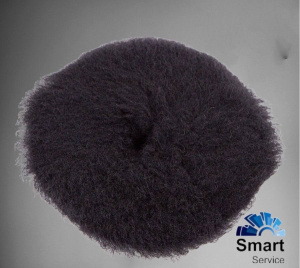 Полировальный круг из черного натурального  меха, 155 мм - Black Wool Pad, SS539, Shine Systems