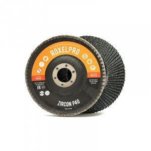 Лепестковый круг ROXTOP ZIRCON 125 х 22мм, цирконат, конический, Р40, 111453, RoxelPro