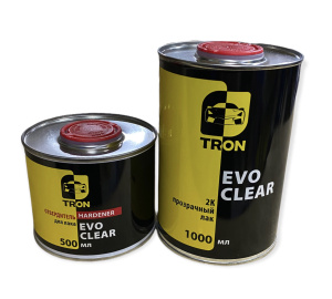 Прозрачный лак EVO Clear с отвердителем, 1л+0,5л, T200-1500TR, TRON