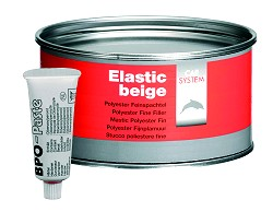 Шпатлевка 2К полиэфирная эластичная, доводочная "Elastic" беж. (1кг), 130855, CARSYSTEM