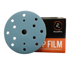 Шлифовальный круг ROXTOP FILM 150мм на липучке, 15 отв, синий P80, 152206, RoxelPro