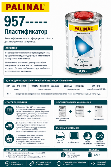 Пластификатор PALINAL, 0,75л, Palinal 957---