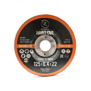 Зачистной круг ROXTOP HARD CUT 125 x 6.4 x 22мм, Т27, нерж.сталь, металл, 108249, RoxelPro